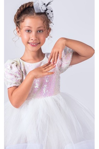 Kız Çocuk Pul Payet Balerin Model Elbise 001