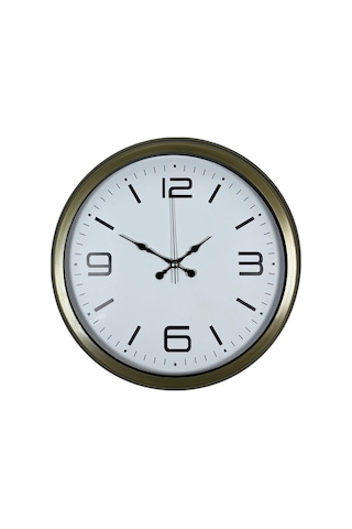 40 Cm Metal Eskitme Vintage Duvar Saati Eskitme Bej