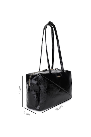 Tamer Tanca Kadın Suni Deri Siyah Kırışık Rugan Kol Çantası 1178 4001 Bn Cnt Sk25-26 Sıyah Krsk Rgn Siyah