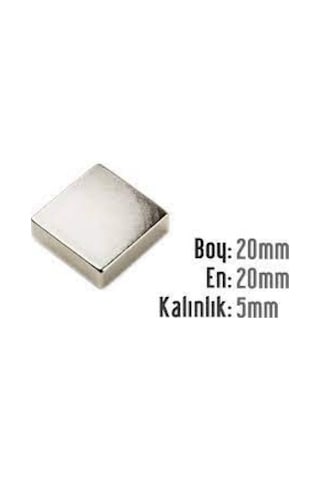 Neodyum Mıknatıs 20x20x5 Mm 5 Adet