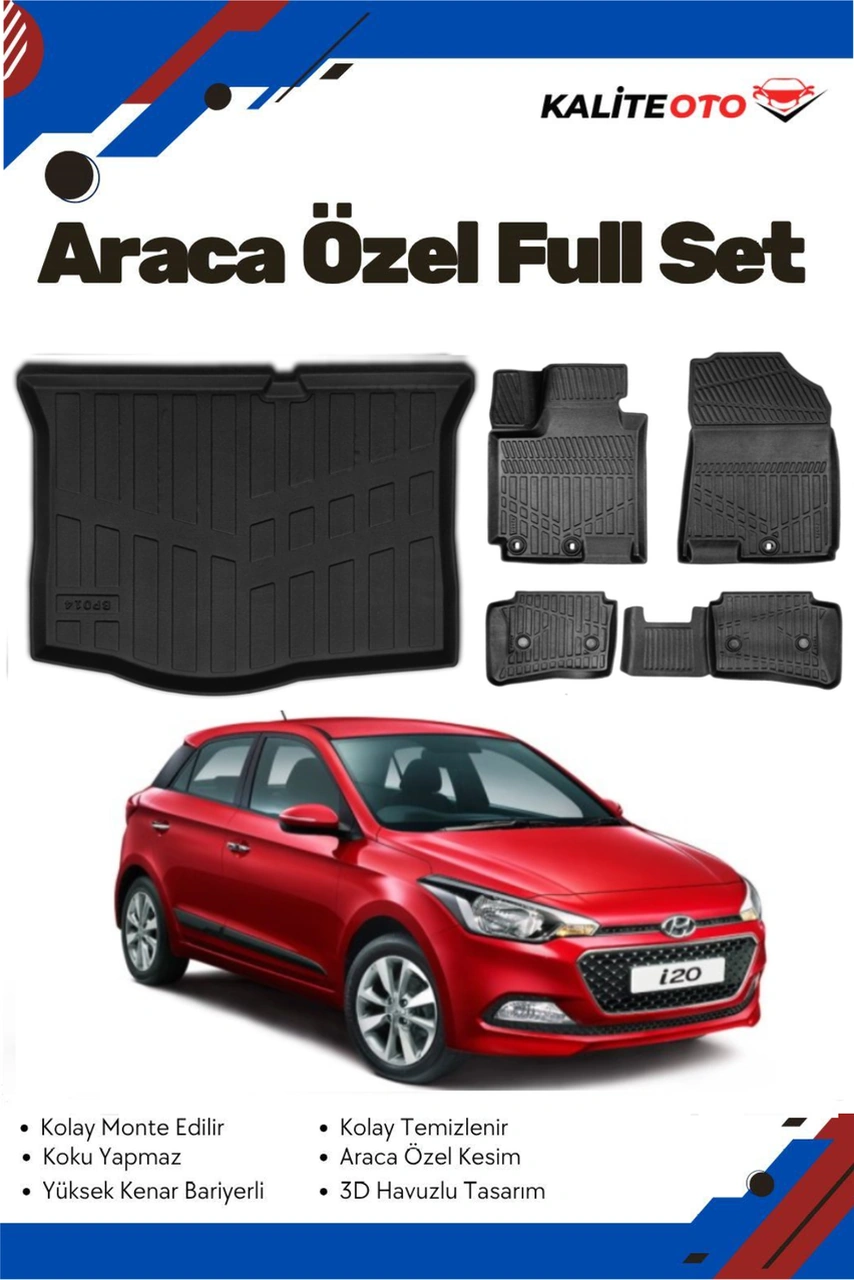 Hyundai İ20 2016 Model Yumuşak Paspas+bagaj Havuzu Seti