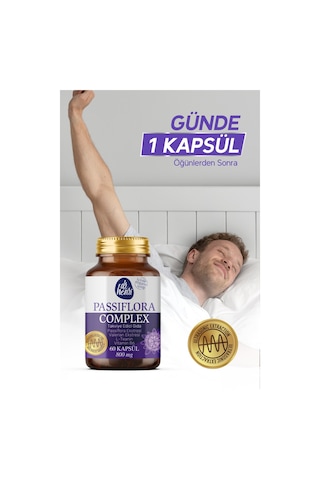 Dr. Henri Passiflora Complex Passiflora Valerian L-Teanin ve Vitamin B6 Bitkisel Takviye Edici Gıda 60 Kapsül