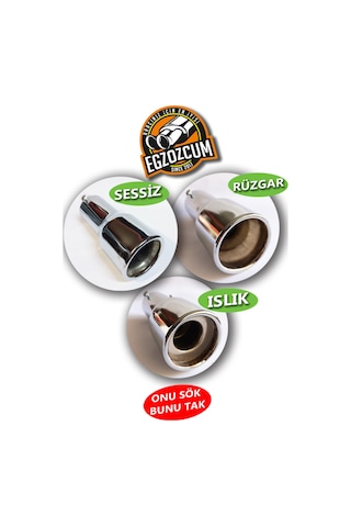 60 Mm. 3 Lü Vidalı Nikelaj Uç Takımı Sessiz/rüzgar Sesli/ıslık Sesli Tak-sök