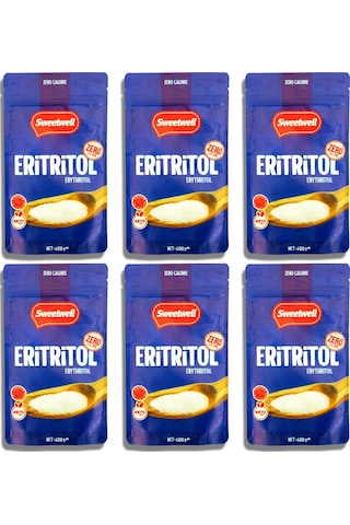 Sweetwell Eritritol Toz Tatlandırıcı Sıfır Kalori 400 Gr x 6 Adet