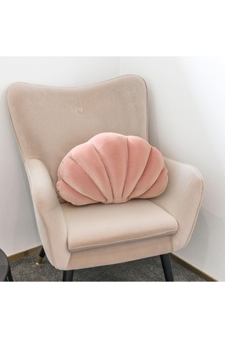 Suntek Magideal Kabuk Dekoratif Yastık Clam Yer Minderi Oturma Pembe