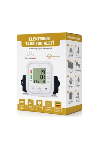 Nursemed Bk-320 Tansiyon Aleti 9.6x11.5x5.9cm Dijital Konuşan Usb Sarjlı Kol Tipi Ölçüm