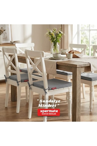 Xpermate 6'lı Sandalye Minderi Su İtici Kumaş 40 x 40 CM Antrasit