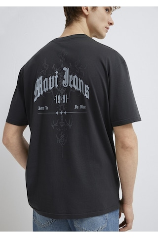 Mavi - Mavi Jeans Baskılı Antrasit Tişört 0613212-70087 Antrasit