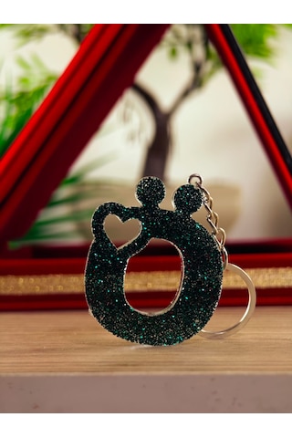 Harfli Anahtarlık Epoksi Kişiye Özel Yapım El Yapımı Harf Anahtarlık Kalp Model Özel Tasarım Hediyelik Ürün Kalp Desenli Simli Anahtarlık Bej