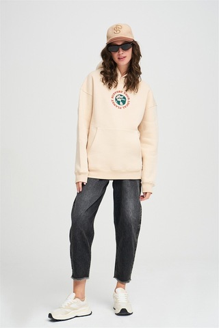 Hırsch Unisex Support Your Planet Sweatshirt Taş Gri