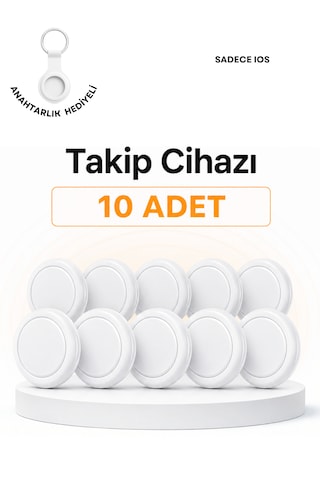 Beylini Tag Takip Cihazı Kablosuz Apple iOS Bul Uyumlu Lisanslı Araç Çocuk Anahtar Takip Sistemi Silikon Anahtarlıklı Akıllı Takip Cihazı Apple iOS Find My Uyumlu 10'lu Paket