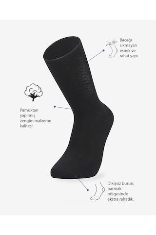 Bolero E58 Tabanı Havlu Dikişsiz Diyabetik Soket Çorap Siyah
