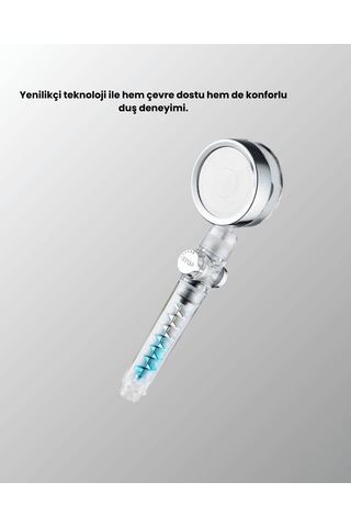 Start Stop Kontrollü Basınçlı Su Tasarruflu Sağanak Yağmur El Duşu Çok Renkli