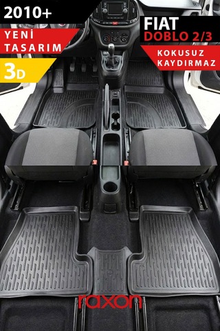 Fiat Doblo 2010+ 2-3 3d Havuzlu Paspas Tam Uyumlu Su Geçirmez, Kaymaz