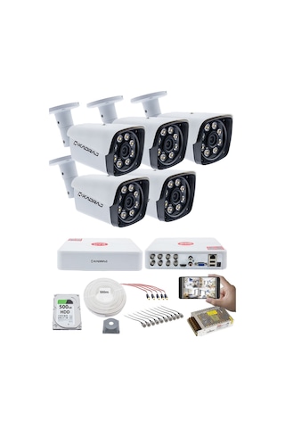 5 Kameralı Set - 5mp Sony Seculensli 1080p Kdj-5s-8w-m-v1