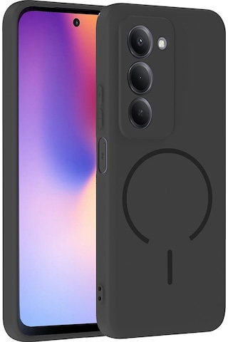 Xiaomi Redmi 15 Kılıf M-safe Şarj Özellikli Zore Meta Kapak Siyah