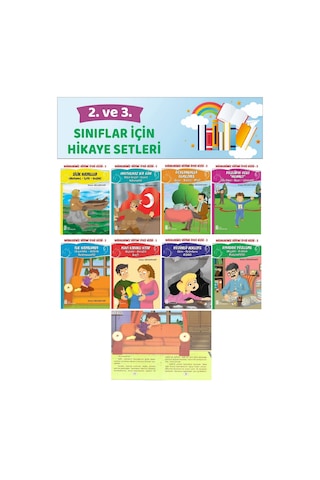 2.ve 3.sınıflar İçin Okumayı Sevdiren Değerler Eğitimi 8 Li Hikaye Seti 48 Sayfa