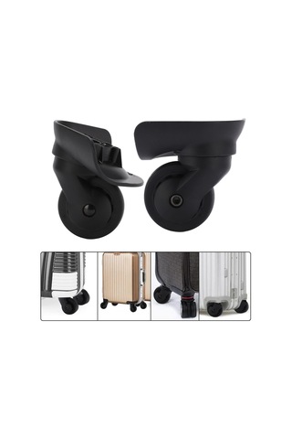 Geeroyoo A53 Siyah Valiz Tekerlekleri - Pp+pet Malzeme, Sessiz Ve Dayanıklı, 2 Adet Tamir Aksesuarı İle 8 Vida