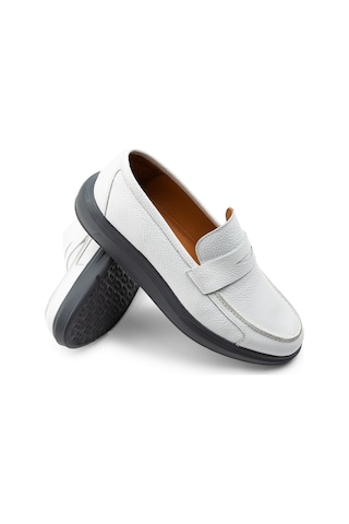 Deery Hakiki Deri Beyaz Comfort Erkek Loafer - 01564mbyzp03 Beyaz