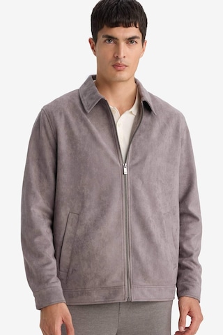 Defacto Regular Fıt Polo Yaka Astarlı Fermuarlı Süet Mont F7871ax26spgr305 Gri-gr305
