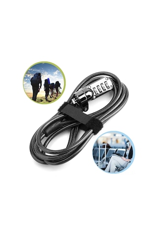 Shineyee 4 Basamaklı Yeniden Ayarlanabilir Kodu, Kaliteli Çelik Tel Ve Çinko Alaşımlı Kilid, 2m Uzunlukta, Bilgisayar/notebook İçin Anti-hırsızlık Kilit