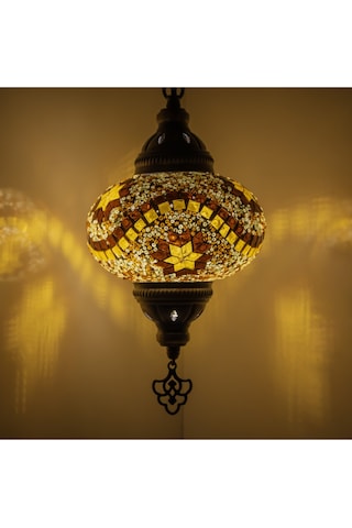 Osmanlı Mozaik Askılı Lamba Tekli Osmanlı Tarzı Avize Renkli