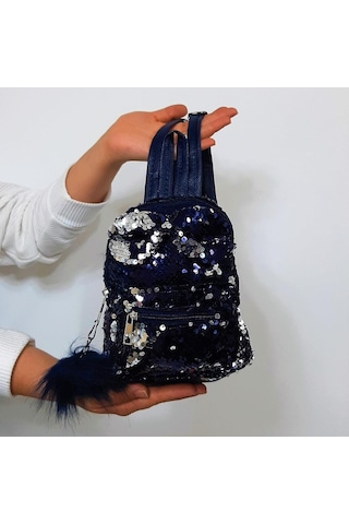 Fiyra Crn Lacivert Pullu Kız Çocuk Sırt Çantası 16cmx20cmx10cm Lacivert