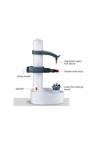 Novahub Elastik Kalınlık Ayarlı Beyaz Elektrikli Soyucu, Otomatik Meyve-sebze Soyucu, Mutfak Aracı, Kullanıcı Dostu Tasarım Beyaz