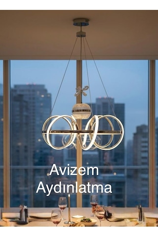 3 Renk Tek Toplu Kuzey Yıldızı Lüx Sarkıt Avize Altın - Gold