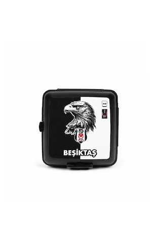 Beşiktaş Lisanslı Beslenme Kutusu - Kartal Baskılı Çatal Kaşıklı Bpa Free Saklama Kabı Siyah - Beyaz