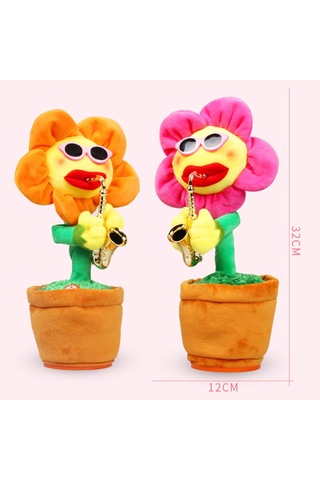 Sunflower Sax Style Bluetooth Plush Children Adult Toy ,support Usb Charging & Red