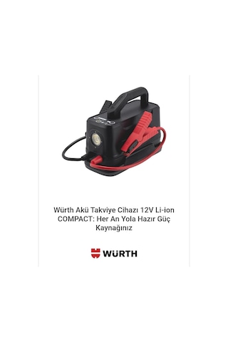 Würth Akü Takviye Cihazı 12v Li-ion Compact: Her An Yola Hazır Güç Kaynağınız