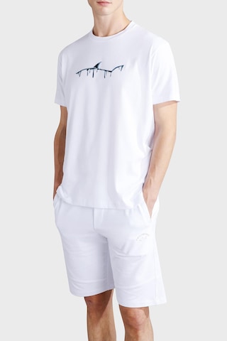 Paul & Shark Erkek T Shirt 24411052 010 Beyaz Beyaz