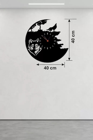 Mey Najmaddin Kurt Temalı Lazer Kesim Ahşap Duvar Saati - 40x40 Cm Dekoratif Najmaddin Çok Renkli