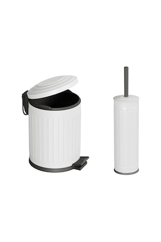 Midas Klozet Fırçası + Çöp Kovası 5 Lt -2 Parça Set, Mat Beyaz 35.22.89.01.04 Diğer