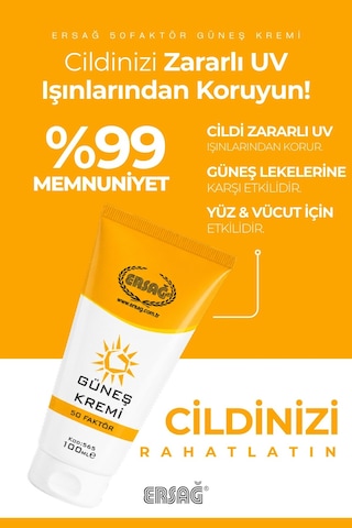 Ersağ Yüksek Koruyucu Güneş Kremi SPF50 100 ML