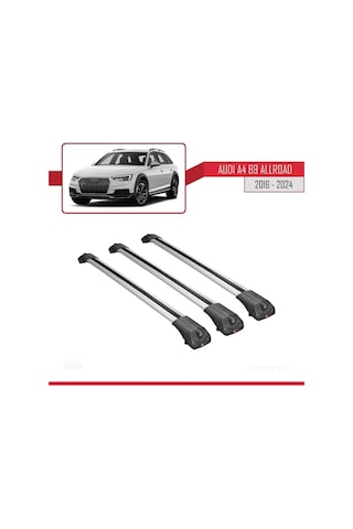 Audi A4 B9 Allroad 2016 Ve Sonrası İle Uyumlu Ace-1 Ara Atkı Tavan Barı Gri 3 Adet Bar