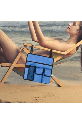 Dolıty Açık Plaj Sandalye Kol Yan Çantalar Organizatör Mavi Çok Renkli
