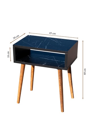 Siyah Mermer Desenli Yan Sehpa,başucu Sehpa,komidin