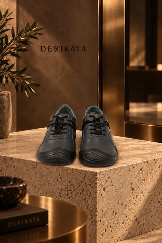 Derikaya Urban Erkek Gri Delikli Yan Panel Detaylı Bağcıklı Sneaker