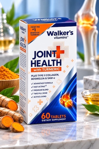 Walker'S Vitamins Glucosamine Curcumin Collagen Bromelain Quercetin Takviye Edici Gıda 60 Tablet
