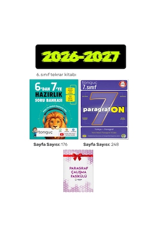 Tonguç 6'dan 7'ye Hazırlık Kitabı + 7. Sınıf Paragrafon Tonguç 6'dan 7'ye Hazırlık Kitabı + 7. Sınıf Paragrafon
