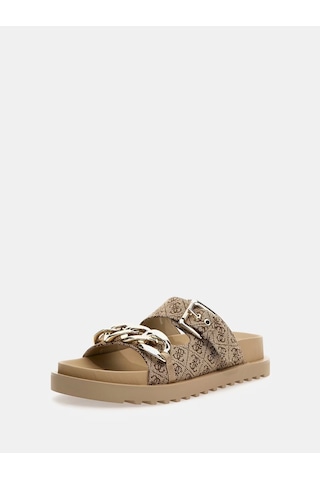 Guess Fatema 4g Logolu Kadın Terlik Fl6ft2fal03 Bej