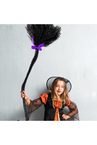 Gelişmiş Okunabilirlik Ve Rastgele İle 5 Optimize Edilmiş Başlık Varyasyonu: 1. "cadılar Bayramı Cadı Süpürgeli Renkli Şeritler - Çocuklar Pretend Play Süpürge, Kötü Cadı Fotoğraf Prop, Ön Kapı Veya Diğer