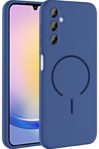 Galaxy Uyumlu A25 Kılıf M-safe Şarj Özellikli Sys Meta Kapak - Lacivert Lacivert