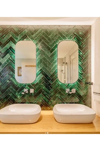 Art Mosaic Forest Emerald Green 6,5x21,5 El Yapımı Terracotta Seramik