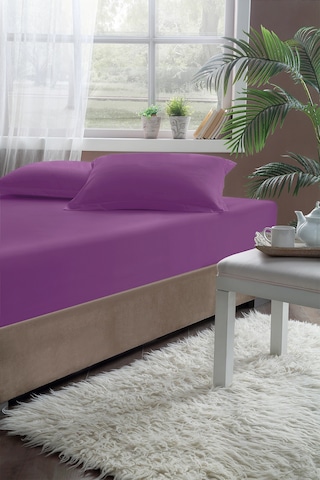 Pierre Cardin Pamuk Saten Lastikli Çarşaf 120x200 Mürdüm