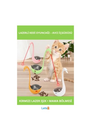 Kuğu Şeklinde Eğlenceli Lazerli Kedi Oyuncağı