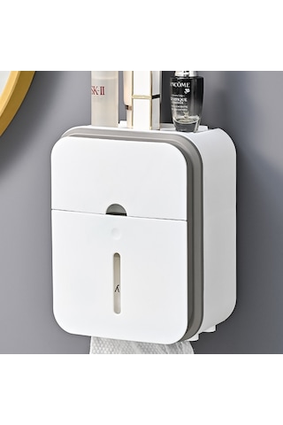 Skycity Banyo Su Geçirmez Duvar Tipi Delmezsiz Kurulumlu Camasir Kağıdı Tutucu - Gri Renkli, Dayanıklı Malzeme İle Uzun Ömürlü Kullanım Diğer