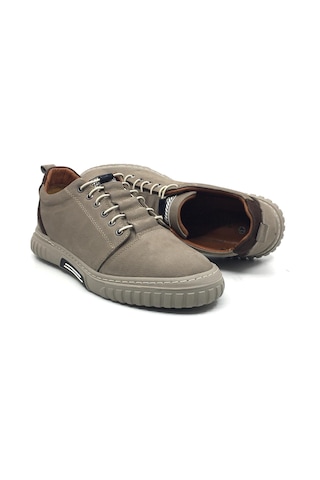 Taşpınar 5600 %100 Nubuk Deri Ortopedik Erkek Yazlık Rahat Günlük Spor Sneaker Yeni Sezon Ayakkabı 40-44 Vizon Nubuk